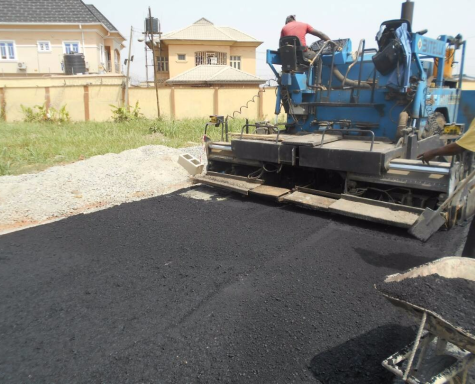Asphalting work at the sports ground of the Nigeria Ports Authority Sport Centre, Surulere, Lagos.